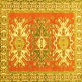 thumbnail image 1 of Ahgly Company Machine Washable Indoor Square Geometric Yellow Traditional Area Rugs, 7' Square, 1 of 4