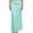 Aqua, variant on Women's Plus Size High Waist Foldable Elastic Band Relaxed Fit Solid Maxi Skirt