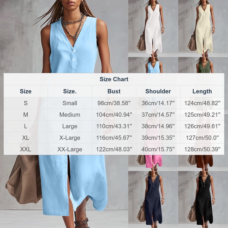 chinese dress ladies Zara White V-neck Sleeveless Relaxed Fit Pull On Midi Maxi Shift Tank – Brie main image 1