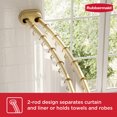 thumbnail image 4 of Rubbermaid No Drill Adjustable Tension Double Curved Shower Curtain Rod, Rustproof, 50" - 72", Gold, 4 of 11