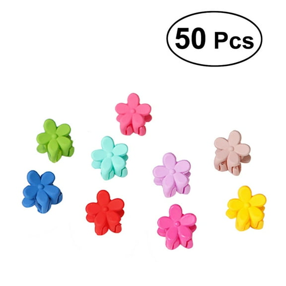 CTIRCHIU 50PCS Durable Baby Girl Hair Claw Clips with Flower Design for Fine and Thick Hair Assorted Color 1.3cm