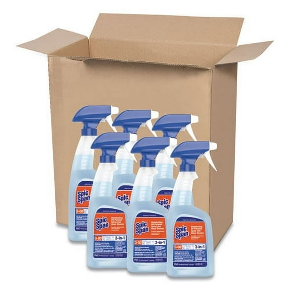 Disinfecting All-Purpose Spray And Glass Cleaner, Fresh Scent, 32 Oz Spray Bottle, 6/carton | Bundle of 2 Cartons