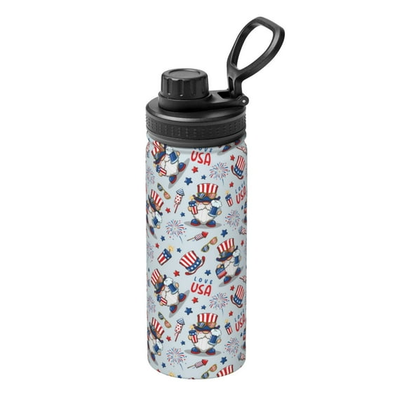 Balery I Love USA Pattern 18oz Sports Insulated Kettle Stainless Steel Sports Insulated Kettle Leak-proof Water Bottle For Running Hiking Cycling Climbing Water Bottle