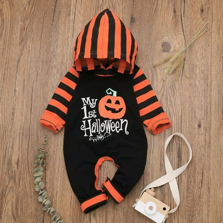Pumpkin Jumpsuit - lisenraIn Halloween Newborn Baby Girl Boy Pumpkin Clothes Hoodie Romper Jumpsuit Outfit
