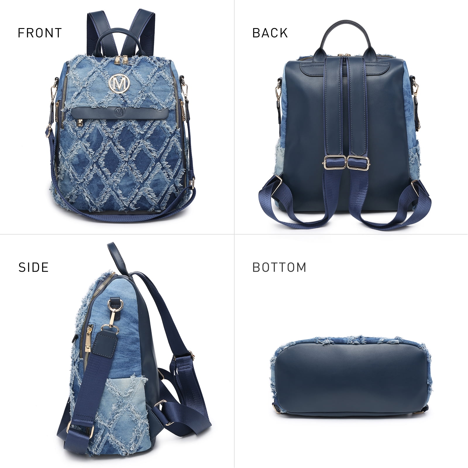 MKP COLLECTION Women Fashion Backpack Purse Travel Shoulder Bags and Purse 2Pcs