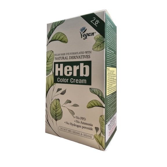 DS Herb Color Cream Soft Black – PPD Free, Ammonia Free & Hydrogen Peroxide Free Hair Color, Vegan Hair Dye for Grey Coverage with Botanical Extracts, Korean Herbal Formula, Quick 20-Minute Color