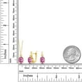 thumbnail image 2 of Gem Stone King 18K Yellow Gold Plated Silver Pendant and Earrings Jewelry Set Pink and White Moissanite (6.20 Cttw), 2 of 4