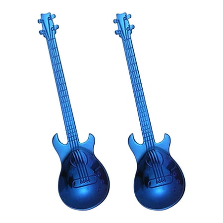 

Mittory Stainless Steel Spoon Guitar Spoon Coffee Stirring Spoon Ice Bar Spoon Music Bar Spoon Mug Spoon Trendy Blue #3866