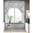 thumbnail image 3 of Grey Christmas Kitchen Curtains Swag Valance for Windows/Bathroom/Cafe, Xmas Snowflake White Rod Pocket Drape Panel Swag Curtains Valance for Bedroom/Living Room 56"x36", 3 of 6