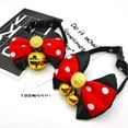 thumbnail image 5 of Pet Daily Kit  Cat and Dog Handmade Collar Vintage Mickey Bowknot Bell Bow Tie Neck Corduroy Belt, 5 of 7