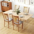 thumbnail image 6 of Costway 2 PCS Linen Fabric Upholstered Kitchen Armless Chairs with Rubber Wood Frame Natural, 6 of 10