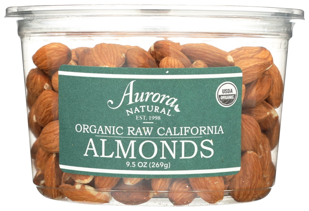 Aurora Natural Products Organic Raw California Almonds, 9.5 Oz, Pack Of