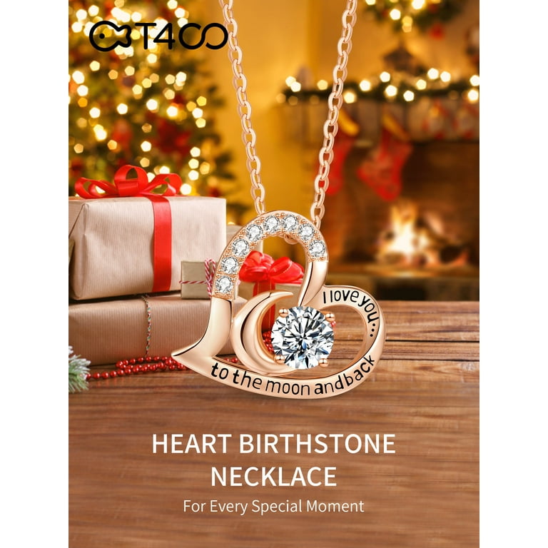 2022 Lovely CZ Zircon Cubic Star Moon Heart Pendant Necklace Rose Silv