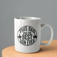 thumbnail image 2 of This Dad Has the Best Son Ever Coffee Mugs 15 OZ Sublimation Mugs,Double-sided Printing Ceramic Cups Ceramic Mugs for Coffee,Tea,Hot Cocoa, 2 of 4