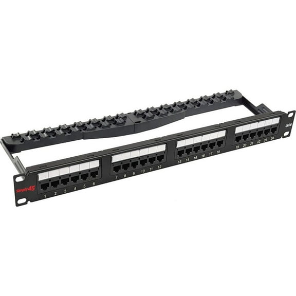 Simply45 S45-2624 Loaded 24-Port Cat6 UTP Patch Panel