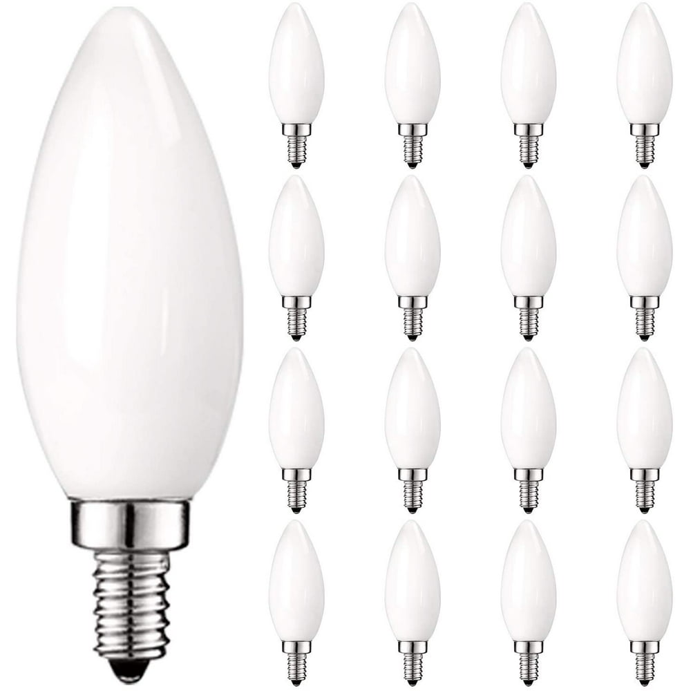 Luxrite E12 LED Chandelier Frosted Light Bulbs, Dimmable, 60 Watt