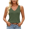 thumbnail image 3 of Loopsun Women Summer Tops V Neck Sleeveless Knit Sweater Vests Solid Relaxed Tunics, 3 of 5