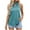 Blue, variant on qolati Women Summer Tank Tops Sexy Halter Neck Sleeveless Solid Color T-Shirts Trendy Cutout Pleated Tunic Blouse