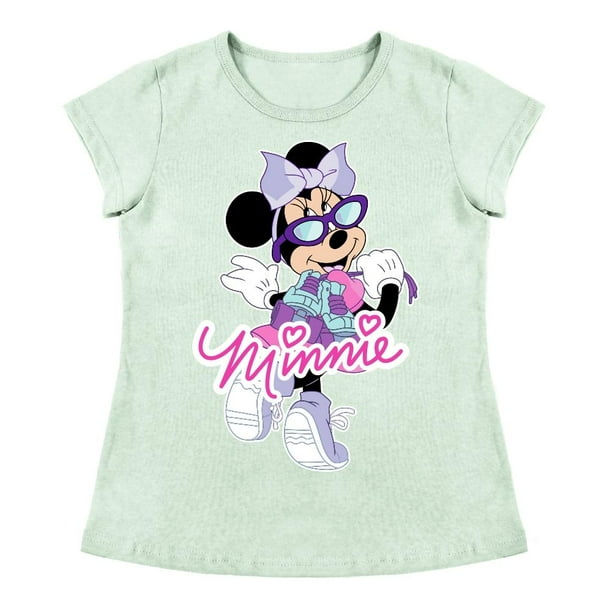 Playera Para Niña Disney Minnie Mouse Cuello Redondo Manga Corta Talla 4 Verde