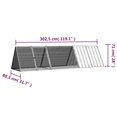 thumbnail image 4 of vidaXL Rabbit Cage Anthracite 302.5x80.5x71 cm Galvanised Steel, 4 of 4