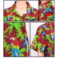 thumbnail image 4 of LA LEELA Women's Button Down Blouses Summer Beach Party Blouses Shirt Tropical Blouse Short Sleeve Button up Shirts Hawaiian Dresses for Women S Parrot Palm, Red, 4 of 4