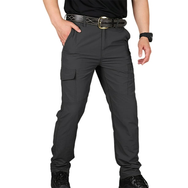 Minnieouse Pantalones cargo para hombre, de secado rápido, en general, de fondo largo, resistentes al desgaste, de gran tamaño, para senderismo, Prendas para la parte inferior del cuerpo Negro XXL