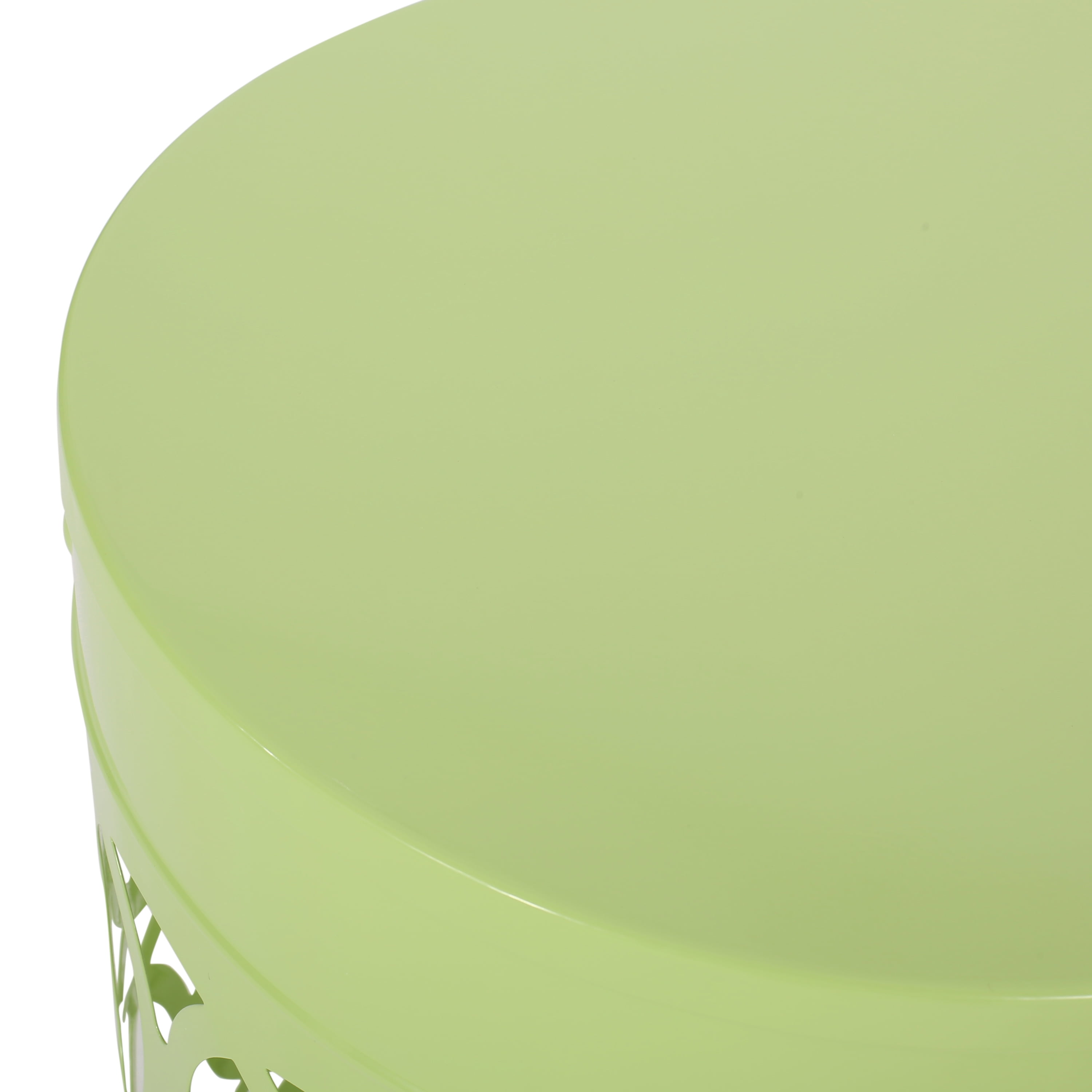 Leumius Outdoor Metal End Table All-Metal End Table Modern Accent Table for Patio/Outdoor,13.75" x 13.75" x 18",Green