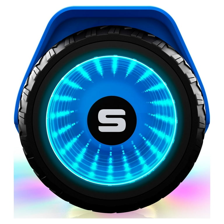 Swagtron Warrior T580 Hoverboard 220 Lbs Blue Music Synced Bluetooth LED Lights 7.5 Mph LiFePo Battery UL Compliant Walmart