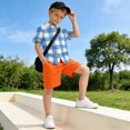 thumbnail image 5 of Dailycode Small Short Sleeve Button Down Shirts Navy White Gingham Casual Shirt 3-10 Years, 5 of 9