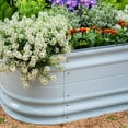 thumbnail image 6 of Vego Garden 17" Tall 10 in 1 Novel Metal Raised Gardening Bed Kits 8ft x 2ft Modular Planter for Vegetables Flowers Ground Box Sky Blue, 6 of 10