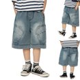 thumbnail image 4 of Kids Shorts Boys Baggy Jean Shorts Elastic Waist School Kids Hiking Gear Size 5-6 Years Boys Pants Summer&nbsp;Clothes, 4 of 9