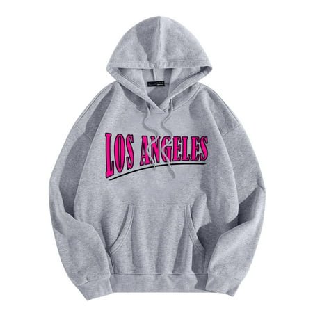 MKLEKYY Sweater Comb Womens Letter Printed Trendy Cool Fall/Winter Long Sleeved Drawstring Hooded Sweater