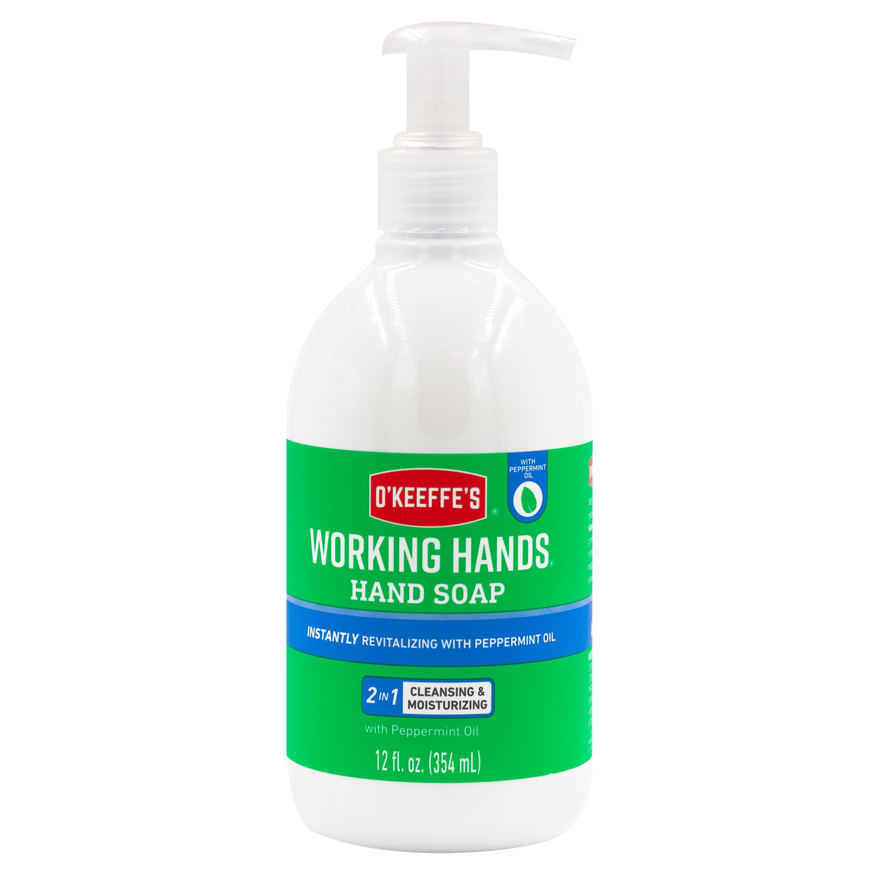 O'Keeffe's Working Hands Moisturizing Liquid Hand Soap for Dry Skin, Peppermint, 12 fl oz (354