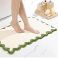 thumbnail image 6 of Tuvgenk Bathroom Floor Rugs Green Cute Funky Water Absorbing Bathroom Mat Rugs Plush Quick Dry Nonslip Waves 16 X 24 in, 6 of 6