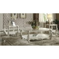 thumbnail image 3 of ACME Versailles Square Wood End Table with Bottom Shelf in Bone White, 3 of 8