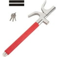 thumbnail image 1 of Stanz (TM) Steering Wheel Lock for Cars, Vehicle Anti-Theft Lock,Adjustable Length Clamp Double Hook Universal Fit Emergency Hammer Breaker (Red) with Window Breaker, 1 of 7