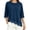 Navy, variant on Lmueinov 3/4 Length Sleeve Womens Tops Crew Neck Lace Scalloped Hem Casual Shirts Solid Loose Fit Blouses Summer Fall Vacation Outfits