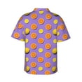 thumbnail image 4 of Xecao Yellow Lemon And Orange print Hawaiian shirt - a stylish short-sleeve button-down for men, perfect for casual beach and tropical outings., 4 of 9