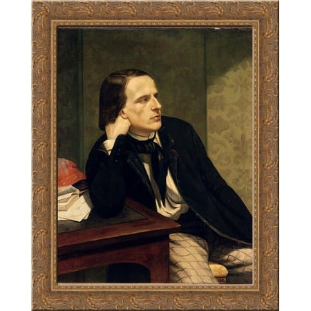 Portrait of Paul Ansout 24x20 Gold Ornate Wood Framed Canvas Art by Gustave Courbet