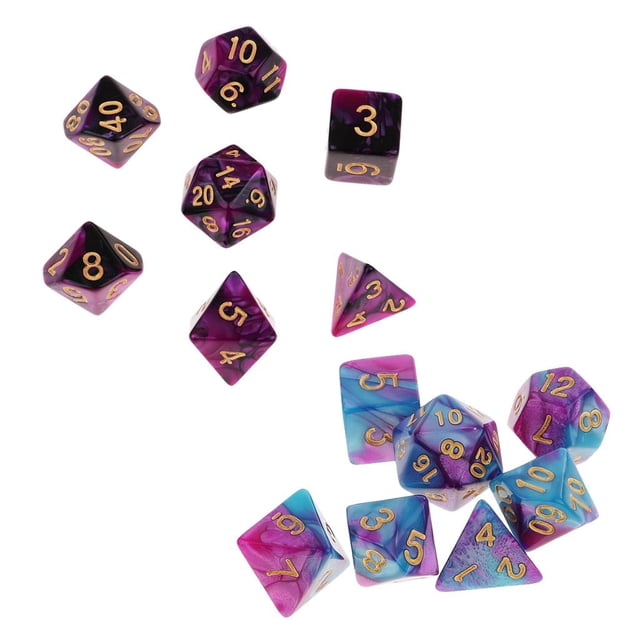 de Dados Poliédricos de 14 Piezas D20 D12 D10 D8 D6 D4 para Mazmorras Y Dragones RPG CUTICAT Juguetes de dados poliédricos
