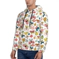 thumbnail image 3 of Uemuo Butterfly Flowers Pattern Men's Hoodie - Casual Pullover Hoodie with Kangaroo Pocket, Stylish Hooded Sweatshirt for Everyday Wear-4X-Large, 3 of 7