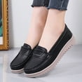 thumbnail image 4 of Big Size Women's Casual Loafers Slip On Leather Shoes Lightweight Walking Shoes Moccasins Classic Penny Loafer Flats Boat Shoes, 4 of 10