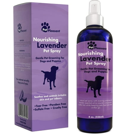 Natural Pet Spray – Aromatherapy Lavender Essential Oil & Primrose Fur Deodorizer - For Dogs & Puppies – Cat Grooming Spray - Cleaner & Odor Control Spray - Cruelty Free – Tear Free Formula 8 (Best Pet Deodorizer Spray)