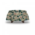 thumbnail image 4 of Floral Ottoman Cover, Tropical Leaves, 2 Piece Slipcover Set with Ruffle Skirt for Square Round Cube Footstool Decorative Home Accent, Standard Size, Multicolor, by Ambesonne, 4 of 5