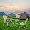 thumbnail image 2 of VINGLI Patio Lawn Chairs Folding Set of 2, Webbed Folding Chair Outdoor Beach Chair Portable Camping Chair for Yard, Garden（Yellow), 2 of 6