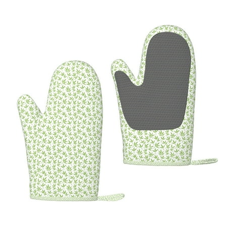 

Zufioo Bamboo 1 Print Silicone Anti-Scalding Gloves Kitchen Hanging Rope Gloves Kitchen Utensils Suitable for Barbecue Baking Cooking
