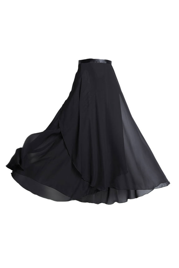 Women Chiffon Ballet Wrap Skirt Asymmetric Long Dance Skirt Skate Over Scarf Skirts Tutu Dance Skirt for Ballets Dance