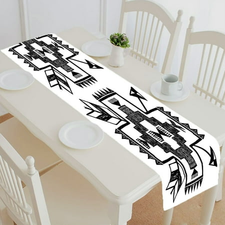 

ABPHQTO Black White Table Runner Placemat Tablecloth For Home Decor 14x72 Inch