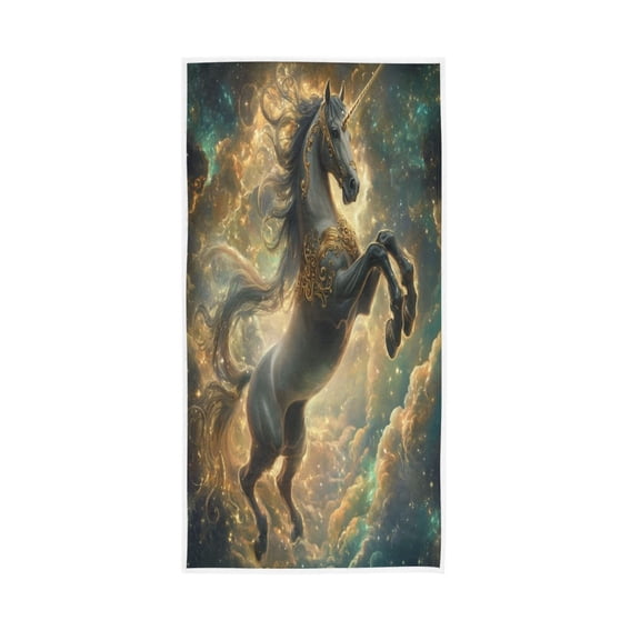Single-Sided Print Hand Towel Breathable & Soft Towels Wash Cloth for Workout Running Noble and Elegant Horse 30x15 Inch