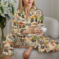 thumbnail image 4 of Goofa Animal Truck Printed Women’s 2 Piece Pajama Set Super,Pajamas Women's Long Sleeve Sleepwear Soft Button Down Loungewear Pjs Lounge Set Nightwear-Large, 4 of 9
